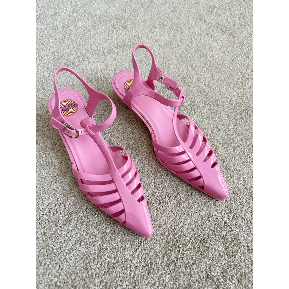 Melissa Plasticodelic Pink Point Toe Jelly Sandal Heels Size 8 - Picture 2 of 8